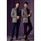 Designer Short Pattern Achkan Sets in Navy Blue and Wine