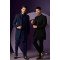 Designer Embroidered Double Patttern Indo Sets in Navy Blue and Black