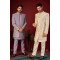 Men's Striped and Embroidered Indo-Western Sherwani Set
