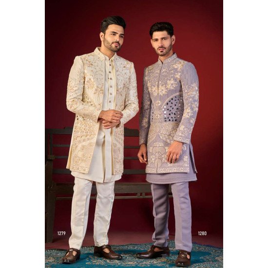 Designer Indo with All-Over Mirror and Threadwork