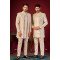Ivory and Gold Jacquard Sherwani with Intricate Embroidery