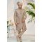 Designer Dark Golden Three Laer Wedding Sherwani For Groom