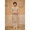 Designer Beige Color Double Pattern Groom Sherwani 
