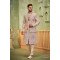 Designer Light Peach Double Pattern Sherwani For Groom 