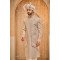 Designer Beige Double Pattern Sequence & Stone Work Sherwani For Groom