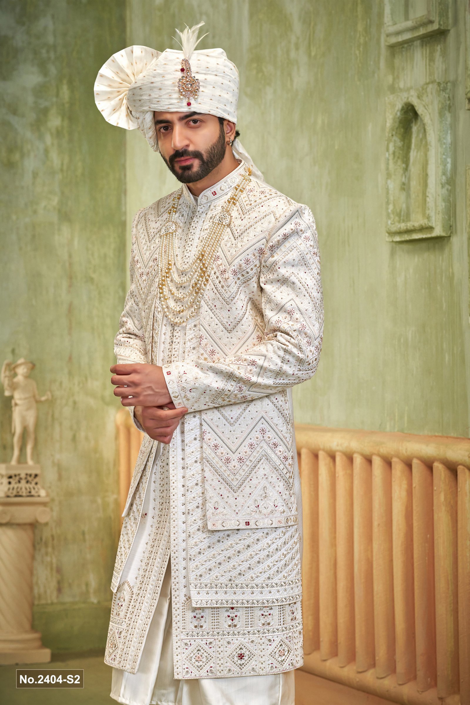 Designer Three Layred Wedding Sherwani For Men