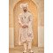 Designer Peach Sequence Work Belt Pattern Wedding Sherwani