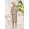 Designer Dusty Gold Achkan Pattern Wedding Sherwani 