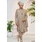 Designer Copper Colored Double Pattern Wedding Sherwani