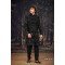 Designer Black Achkan Pattern Indo Western For Groom