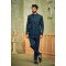 Designer Teal Blue Double Short Pattern Indo For Men