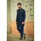 Designer Teal Blue Handwork Double Pattern Indo For Men