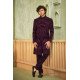 Designer Black Achkan Pattern Indo Western For Groom