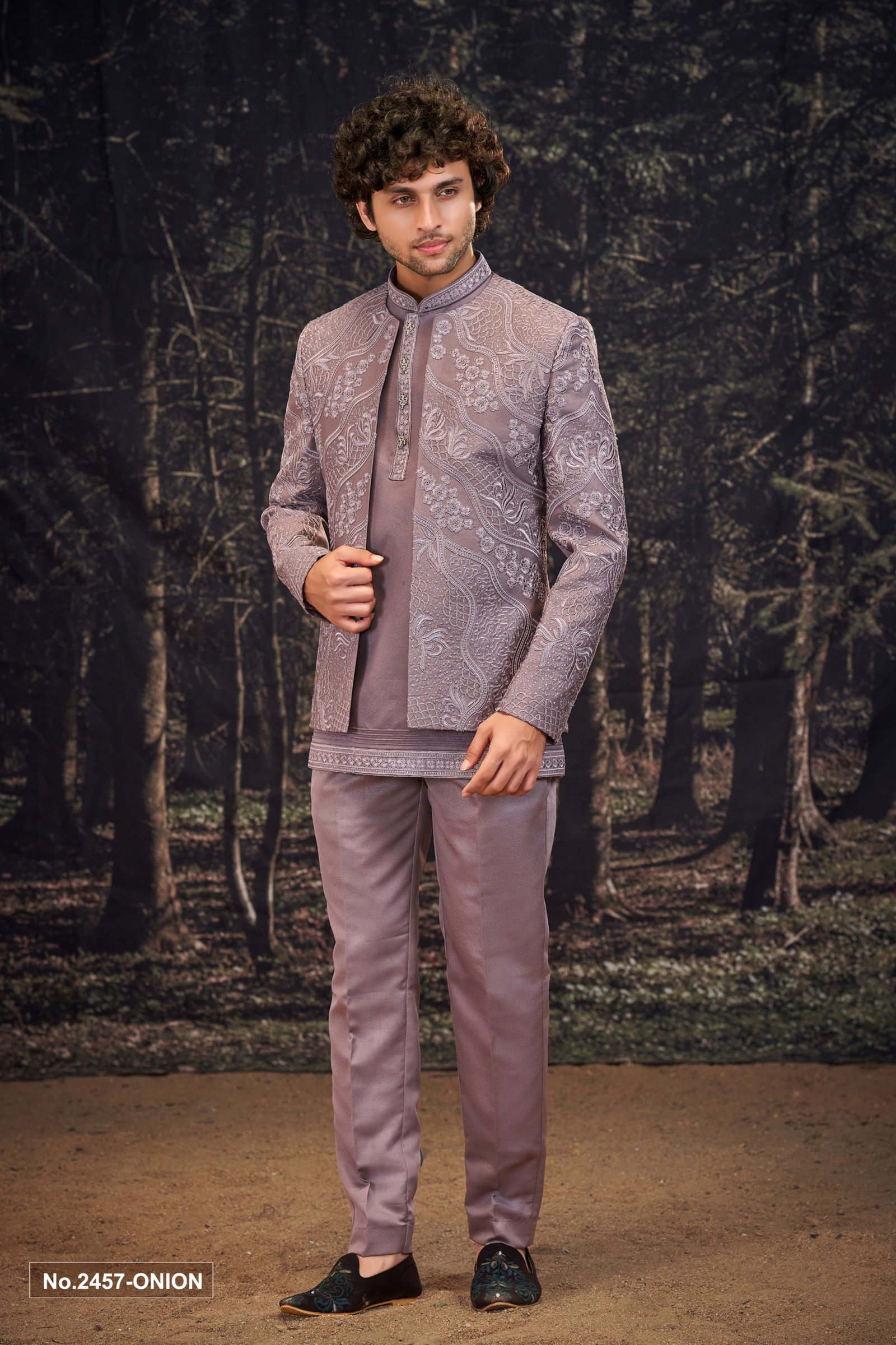 Designer Onion Embroidery Work Short Pattern Indo For Wedding
