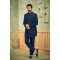 Designer Rama Blue Handwork Indowestern For Groom