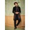Designer Black Velvet Fabric Double Pattern Indo