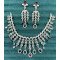 Bridal Diamond Look Necklace Set with Long Chandeliers Elegant Teardrop CZ Design for Weddings & Occasions