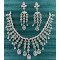 Wedding CZ Necklace Set with Dangling Earrings – Imitation Diamond Look