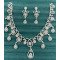 Floral Vine CZ Necklace Set with Teardrop Pendant & Earrings