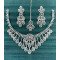 Wedding CZ Set with Square Centerpiece Layered Drops & Matching Tikka