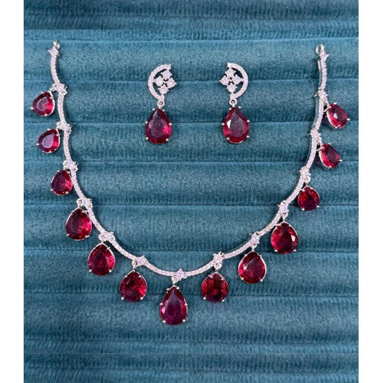 Designer Red Stone Work Necklace