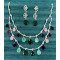 Multicolor Teardrop Necklace Set with Diamond Look Finish – Festive Collection
