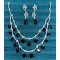 Black Teardrop Necklace Set with Diamond Look Finish – Festive Collection