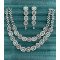 Luxury Diamond Look Necklace Set – Baguette Stone & Floral Cluster Design