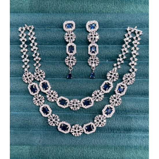 Double the Shine Square CZ Necklace Set for the Modern Bride