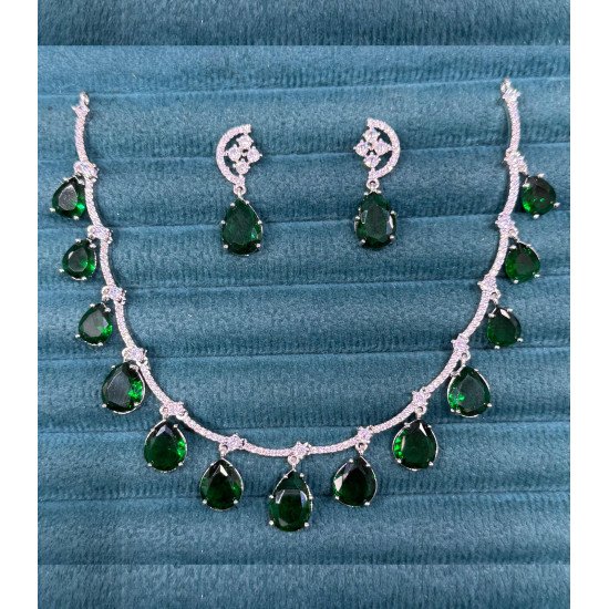 Designer Bottle Green Stone Necklace
