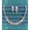 Single Layer Cubic Zirconia Necklace Set with Floral Detail – Elegant Jewelry Set