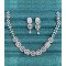 Single Layer Pink Cubic Zirconia Necklace Set with Floral Detail – Elegant Jewelry Set