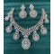 Regal Teardrop Necklace Set with Center Stones & Diamond Finish