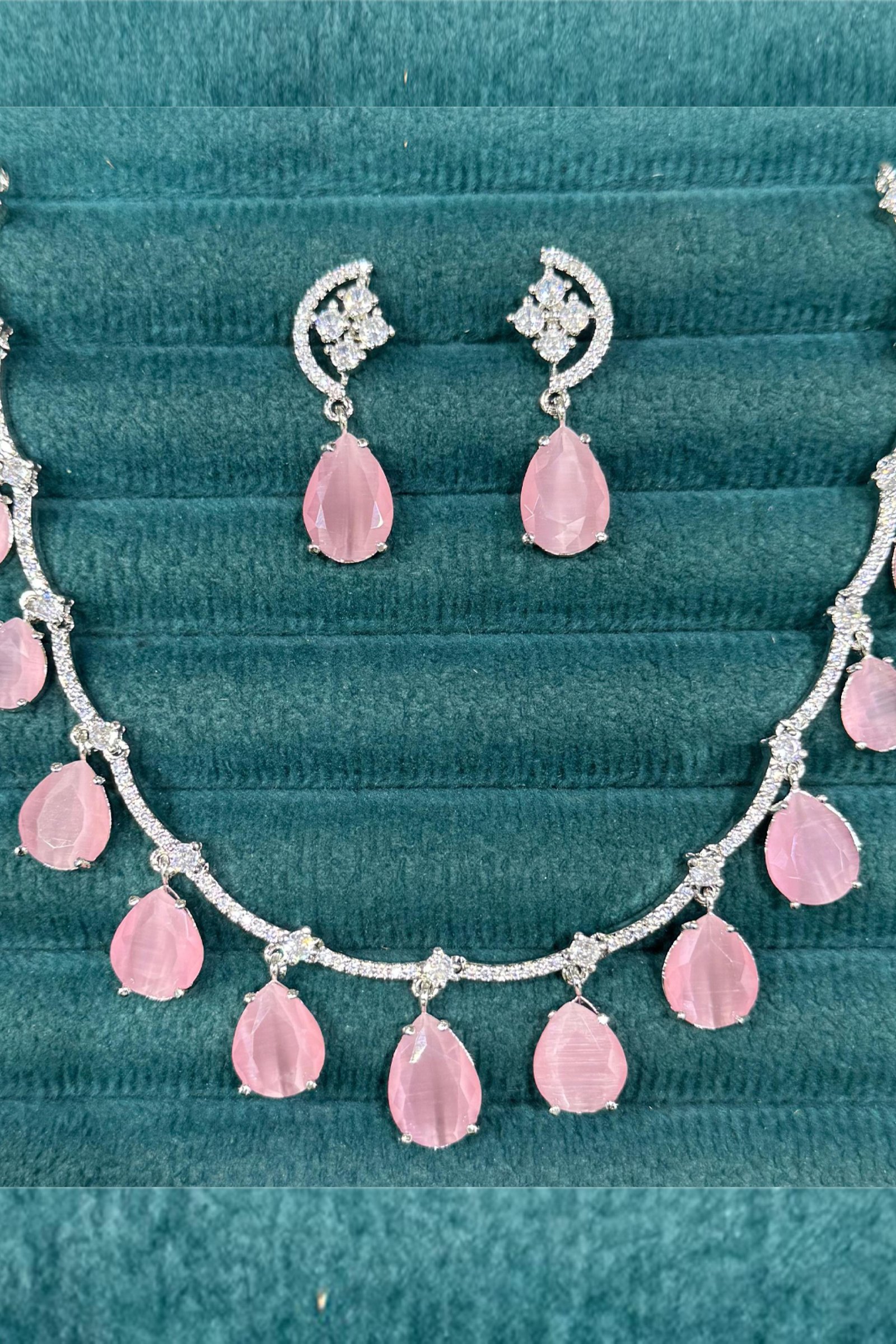 Designer Pink Stone Work Necklace