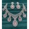 Pink Stone CZ Necklace Set for Bride – Heavy Diamond Look Design with Earrings
