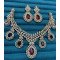 Multicolor Teardrop Necklace Set with Diamond Look Finish – Festive Collection