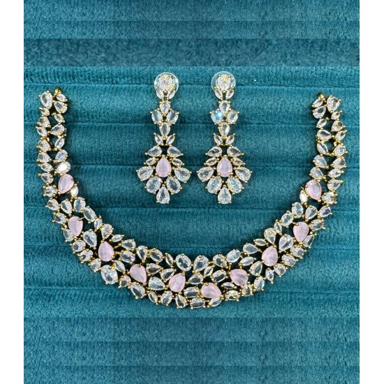 Radiant Crystal-Cut Bridal Necklace and Earrings Set – Teardrop & Marquise Cluster Design