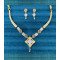 Ethnic Party Wear Necklace Set – Antique Gold Look with Geometric Pendant & Earrings