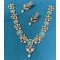 Pearl & Emerald Pink Stone Necklace and Earrings Set – Designer Imitation Jewelry for Women