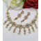 Antique Gold Choker Necklace Set with Pearls and Kundan Detailing