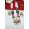 Beaded Kundan Chand Pendant Bridal Necklace Set with Earrings