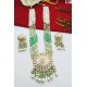 Beaded Kundan Chand Pendant Bridal Necklace Set with Earrings
