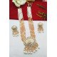 Beaded Kundan Chand Pendant Bridal Necklace Set with Earrings