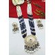 Beaded Kundan Chand Pendant Bridal Necklace Set with Earrings