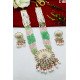 Beaded Kundan Chand Pendant Bridal Necklace Set with Earrings