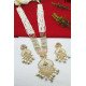 Multistrand Pearl Beaded Meenakari Bridal Necklace Set with Earrings