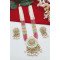 Pastel Colors Meenakari Multistrand Bridal Necklace Set with Pearl Drops 