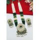 Pastel Colors Meenakari Multistrand Bridal Necklace Set with Pearl Drops 