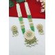 Pastel Colors Meenakari Multistrand Bridal Necklace Set with Pearl Drops 