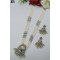 White Pearl Multistrand Meenakari Peacock Pendant Necklace Set
